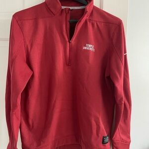 Temple University Red Nike Golf Pullover Small